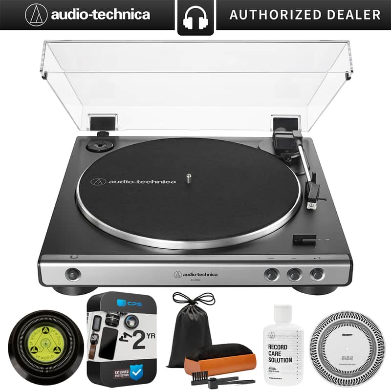 Audio-Technica Fully Automatic Belt-Drive Turntable 33-1/3 & 45 RPM + 2 Year Warranty Pack image 1
