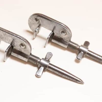 Leedy Bass Drum Spurs, Nickel Plated, Traps Era - 1913 / INSPECTED & TESTED image 5