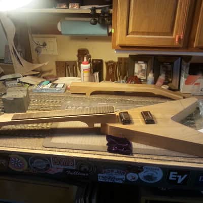 Custom Handmade Blank Flying V Bonamassa "Amos" inspired - Tracy Cox craftsmanship - with hard case image 16