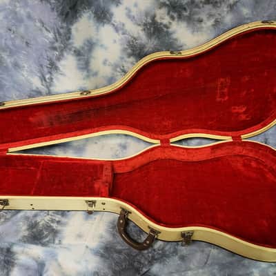Vintage RARE 1962 Harmony Silvertone Supro National Electric Guitar Hard Shell Case Brown White Red Plush image 9