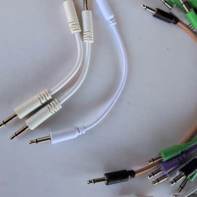 30+ Eurorack Patch Cable Bundle - Black, White, Green, Red, Blue, Yellow, Purple, etc - Hosa, Tiptop, Modbap, and other various makers image 3