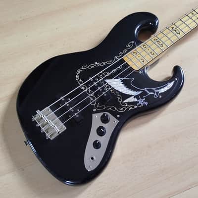 Ibanez 2409B Professional Black Eagle Double Cutaway 4-String Bass with Maple Fretboard 1976- Black image 1