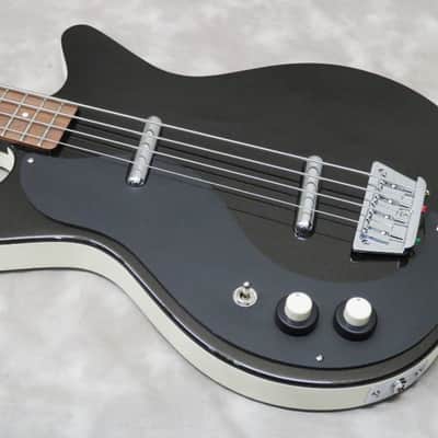 Danelectro 59DC Long Scale Bass Lefty (Black Pearl/w Black pickguard) image 1