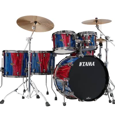 ~LIMITED EDITION~ TAMA Starclassic Walnut/Birch 5-Piece 10/12/14/16/22 Drum Kit Set in Crimson Sapphire Cascade Lacquer with Black Nickel Hardware *IN STOCK* image 1