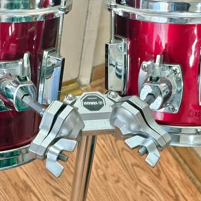 Vintage Yamaha 5000 series 8" and 10" Rack Tom Drum Set w/ Stand Metallic Red image 7