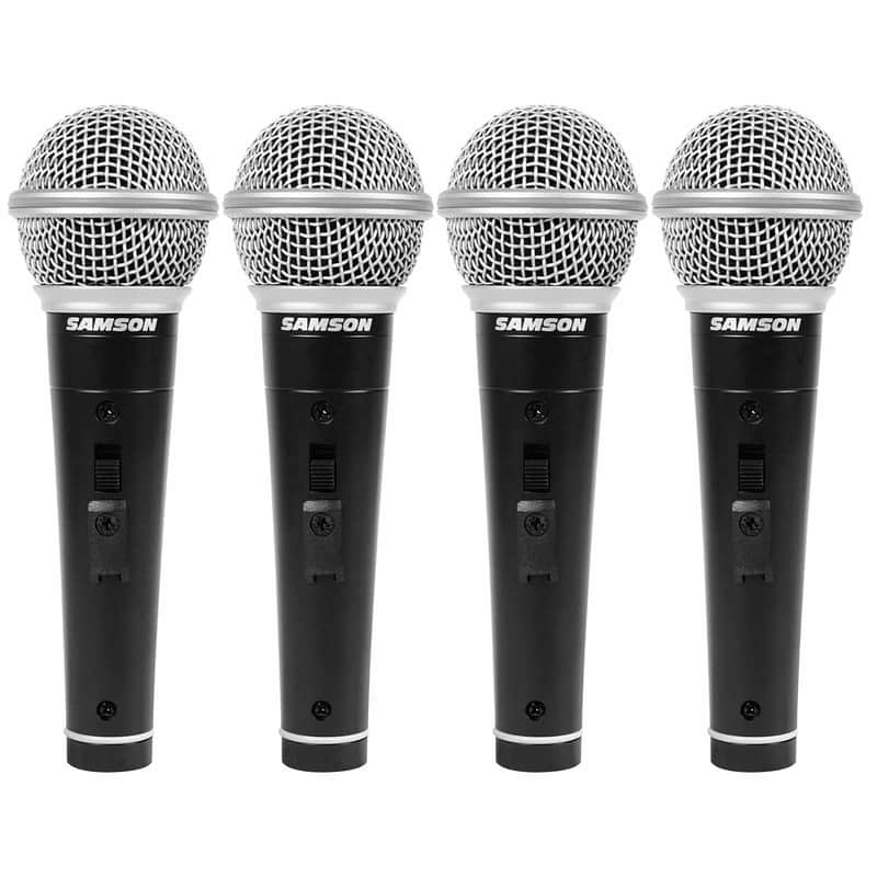 Handheld Dynamic DJ Pro Audio Vocal Karaoke Microphones Mic Four Pack image 1