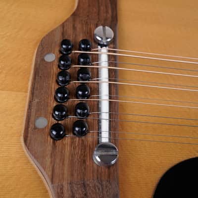 Epiphone FT-165 Bard DeLuxe 12 String Acoustic Guitar MIJ 1970's Natural w/ Ibanez Hard Case image 13
