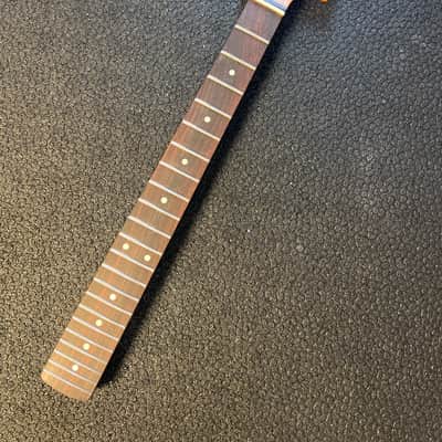Guitar Neck Roasted Maple, 24 Inch Scale (short scale) Rosewood Fretboard image 2