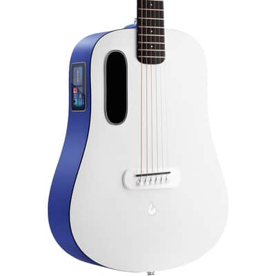 Lava Music L9200005 ME Play 36” Acoustic / Electric Guitar With Gig Bag, Deep Blue / Frost White image 4