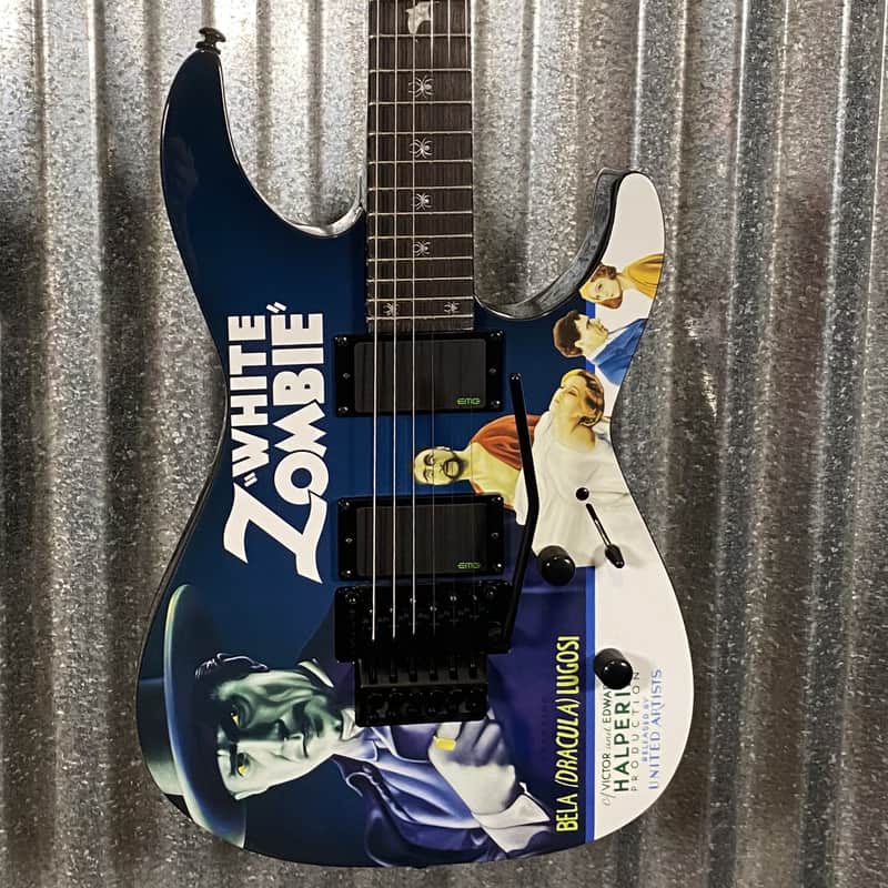 ESP LTD KH-WZ Kirk Hammett White Zombie Graphic EMG Guitar & Case LKHWZ #3630 Used image 1