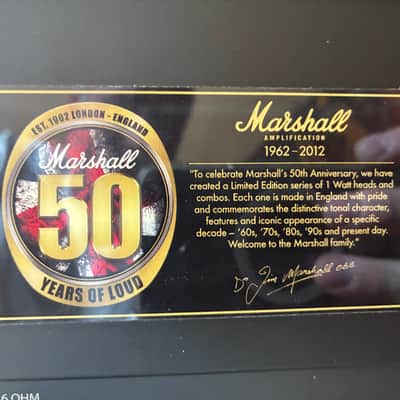 Marshall JMP1H 50th Anniversary -  1-Watt Guitar Amp Head 2012 - 2013 - Black image 8