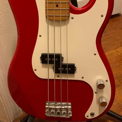 1993 Squier Precision bass - Maple fingerboard - Made in Korea - Red image 1