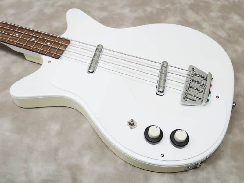 Danelectro 59DC Long Scale Bass Lefty (White Pearl/w White pickguard) image 1