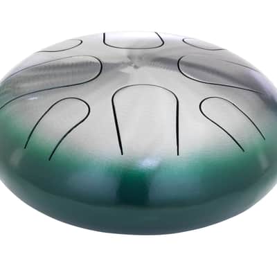 Pearl Awakening 8 Note Green Burst Lacquer 10" Tongue Drum A Minor Scale +Rubber Mallets | Hand Finger | NEW | Authorized Dealer image 2