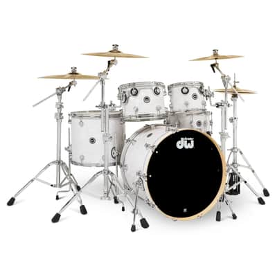 DW DWe 5pc Complete Electronic/Acoustic Drum Set w/Roland Cymbals & V51 White Marine image 4