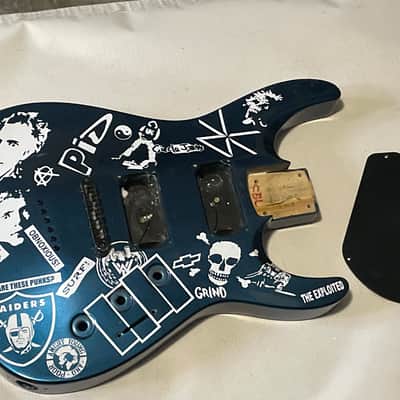 2000's Japan Jackson DKMGT Dinky Arched Top Metallic Blue Guitar Body Hard Tail image 1