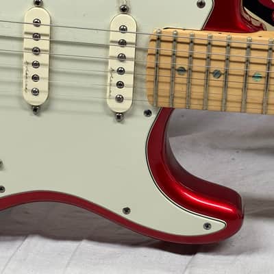 Fender American Deluxe Stratocaster Guitar with Case 2002 - Chrome Red / Maple neck image 6