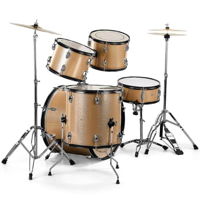 Full Size Adult Drum Set 5-Piece with Bass Drum, two Tom Drum, Snare Drum, Floor Tom, 16" Ride Cymbal, 14" Hi-hat Cymbals, Stool, Drum Pedal, Sticks 2020's image 11