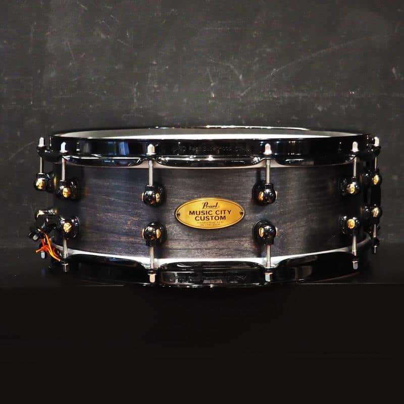Pearl USED ​​MCCM1450S/B #1009 Music City Custom -USA Solid Maple Shell Snare Drums 14×5 [Raven Rally] image 1