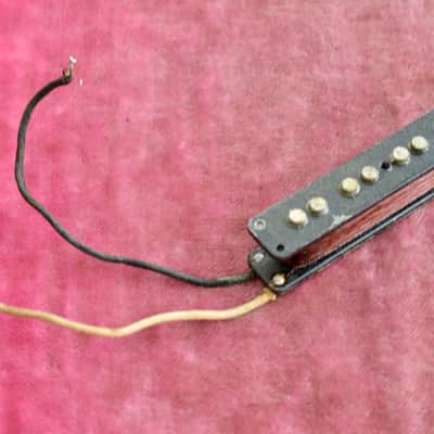 Vintage 1960's Fender Pre-CBS Jazz Bass Pickup - Black Bobbin - North Mag 8.21k image 1