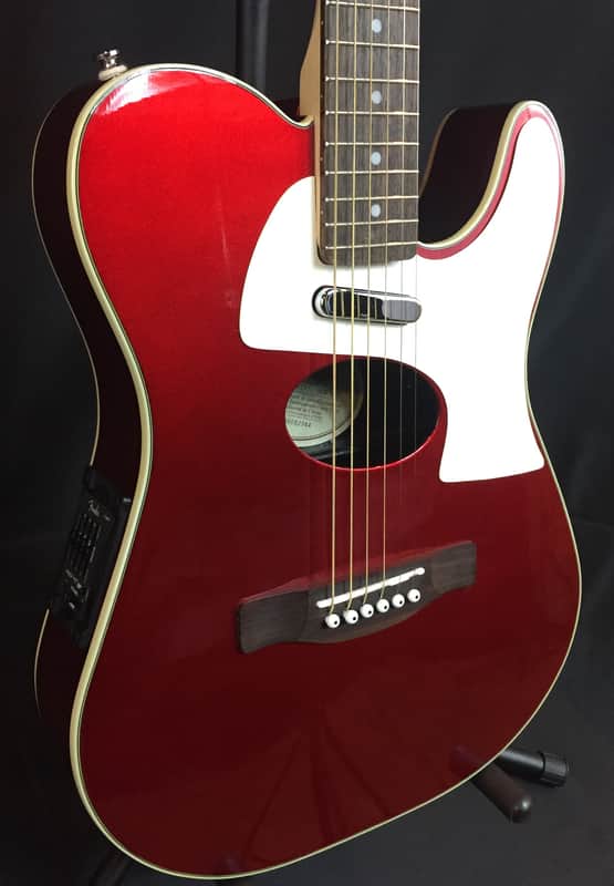 Fender Telecoustic Deluxe Acoustic-Electric Guitar Candy Apple Red