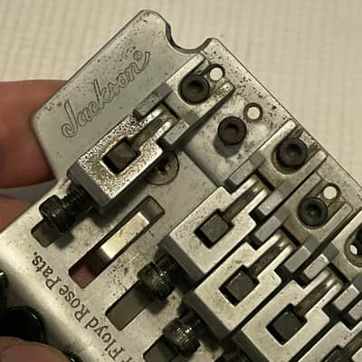 1990's Jackson Dinky Guitars JT-580LP Takeuchi Brushed Chrome Licensed Floyd Rose Tremolo Guitar Bridge For Parts image 13