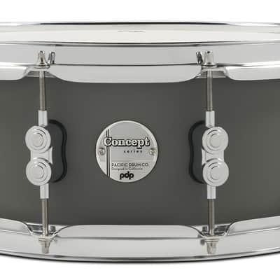 PDP Concept Maple 5.5x14 Snare Satin Pewter Finish Ply with Chrome Hardware (PDCM5514SSSP) image 8