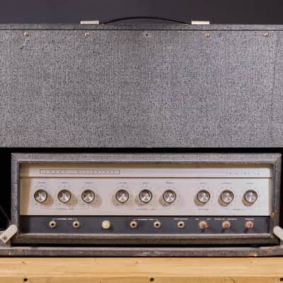1963 Silvertone 1484 Twin Twelve Tube Amplifier Head and 2x12 Cab with original Jensen C12Q C7506 2 Speakers image 4