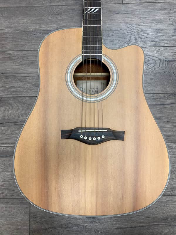 Eko TRI Dreadnought Cutaway Acoustic Electric Guitar - Natural image 1