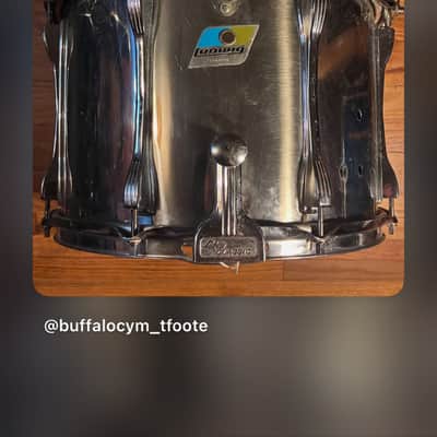 Ludwig 14x10 Stainless Steel Marching Snare Drum 1970s - Steel image 2