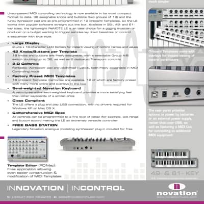 Novation ReMOTE 25 LE • USB MIDI Controller Keyboard • 25-Key • with box, power adapter + usb cable image 11