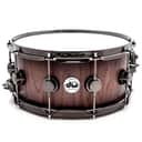 DW Collectors Pure Walnut Snare Drum 14x6.5 Natural to Quick Ebony Burst w/Black Hardware