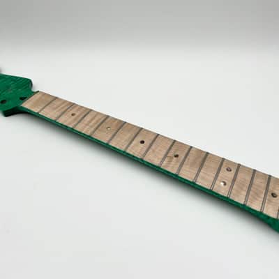 Warmtone Custom Guitars Flamed Maple Strat Style Neck- Green Flames #2 image 5