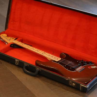 Vintage! 1977 Fender Stratocaster Double-Cut Electric Guitar Mocha Brown + OHSC image 21