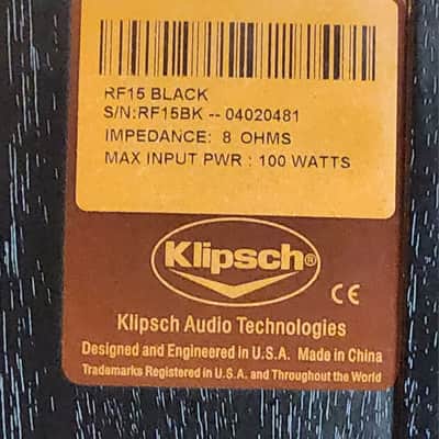 Klipsch Klipsch RF-15 compact two-way floorstanding speakers 2003 - Black image 8