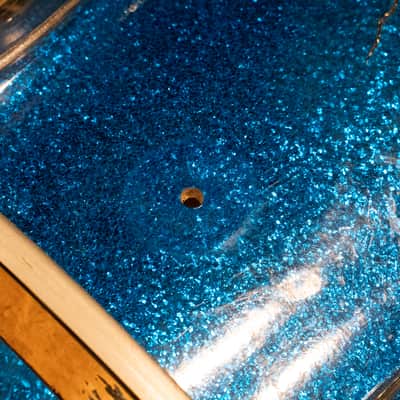 Ludwig 12/15/18" Mixed Era Drum Set - 1960s Blue Sparkle image 7