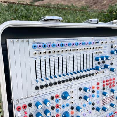 Buchla Tiptop 200t series with BPNYC ZERO Halliburton Eurorack Modular Travel Case SILVER 122hp 9U w/MARF image 9