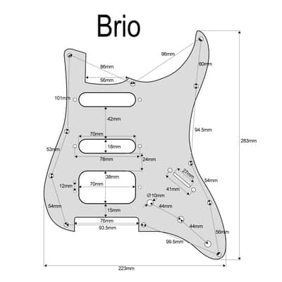 Brio 11-Hole Round Corner HSS Strat Pickguard (3-Ply) - White image 5