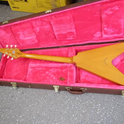 Epiphone '58 Korina Flying V Left-Handed 2023 - Aged Natural (White Pickguard) image 7
