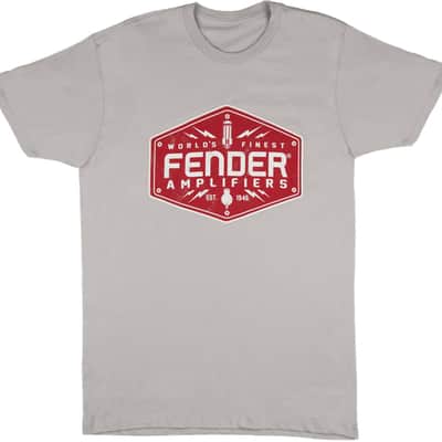 Genuine Fender Guitars Bolt Down Mens Logo T-Shirt - Gray - S, Small image 3