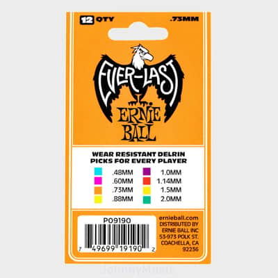 .73mm Orange Everlast Picks 12-Pack Non-Slip Textured Delrin, world standard shape / specifications image 3