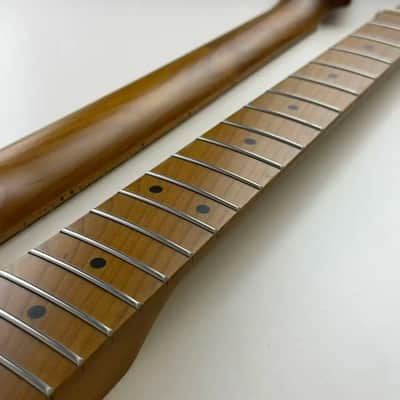 Custom Roasted Maple Wood Guitar Tele Style Neck, 22 Frets image 3