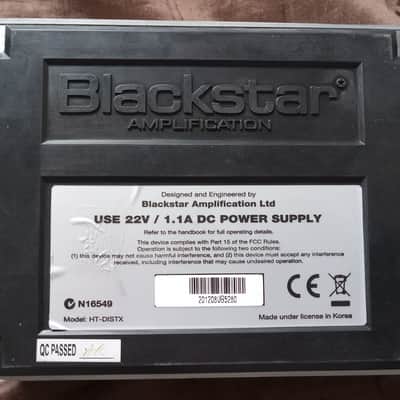 Blackstar HT-DISTX High-Gain Valve Distortion Pedal w/ 22V Power Supply image 2