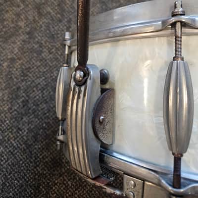 Slingerland Super Krupa Radio King 50's era White Marine Pearl image 5
