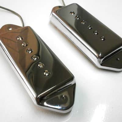 Q pickups DOG EAR P90 Pickups SET BLACK/CHROME/NICKEL/RAW NICKEL Casino Riviera Wildcat ES-330 Gibson Epiphone 50s 60s image 9
