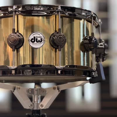 DW COLLECTOR'S 14X6.5 BELL BRASS SNARE DRUM BLACK NICKEL HW B STOCK image 2