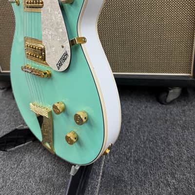 Gretsch G5448 Two Tone Electromatic Double Jet 2018 - Surf Green / White image 6