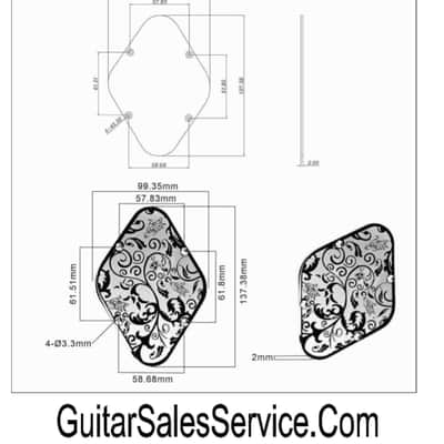 Les Paul Style Aluminum Alloy Engraved Control Cover - Chrome image 2