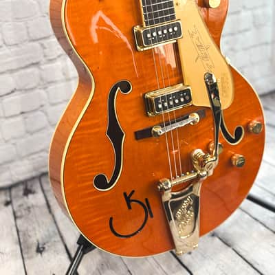 Gretsch G6120T-55 Vintage Select '55 Chet Atkins Hollow Body with Bigsby Vintage Orange Stain 2022 image 5