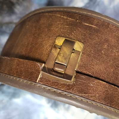 Vintage RARE 1965 Japan Soft Shell Guitar Case Greco Ibanez Guyatone Faux Lizard Print Gold Interior image 5